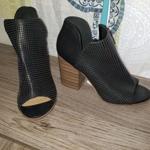 Soda open toed boots